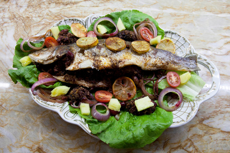 Branzino with Walnuts